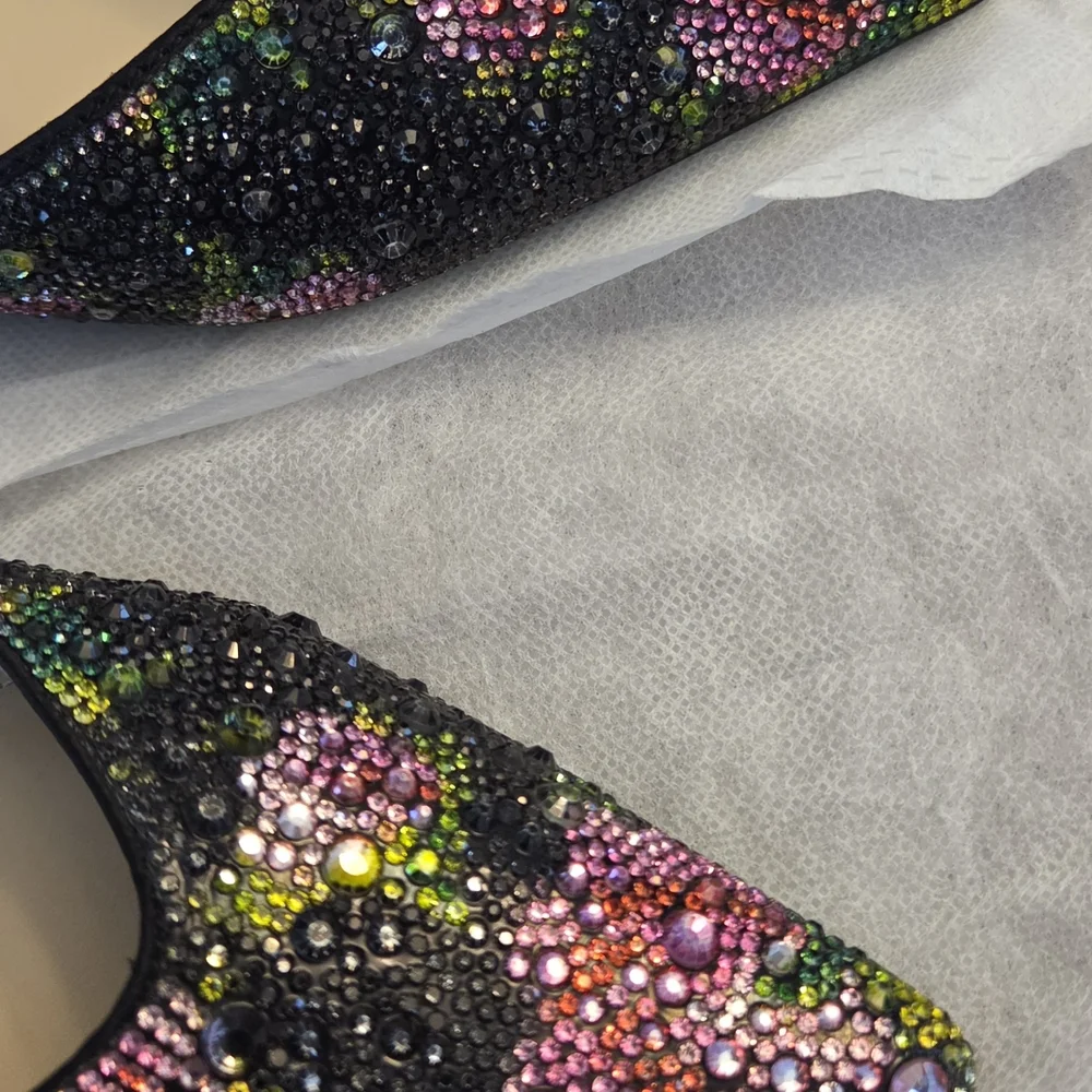 Betsey Johnson Black and Pink Beaded Flats - Picture 5 of 5
